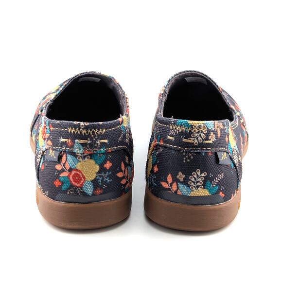 Chaco Ionia Canvas Loafers Womens 7.5 Navy Floral Slip On Sneakers Boho Cottage - Picture 4 of 9